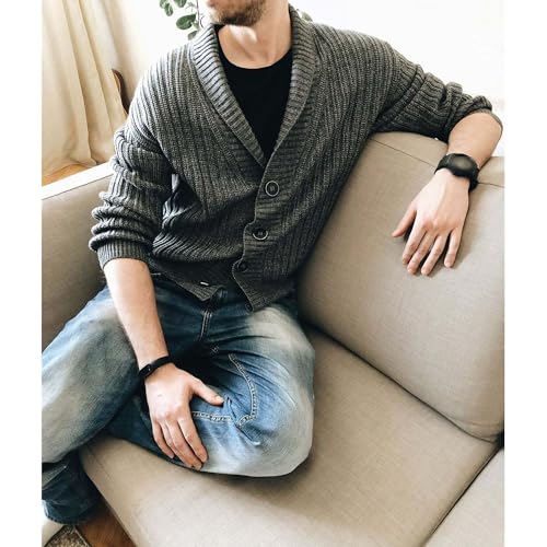 Men Shawl Collar Color Block Cardigan Sweaters Shawl Collar Long Sleeve Cardigan Knit Cardigans Sweater for Men4