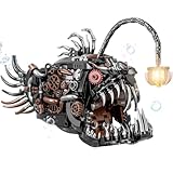 PIVONAX Mechanical Angler Fish Building Block Set - STEM Toys for Boys & Girls 8-14+, Deep Sea Ocean Creature Kit, Home/Office Decor with Light, Great Gift for Kids & Adults(1038+Pieces)
