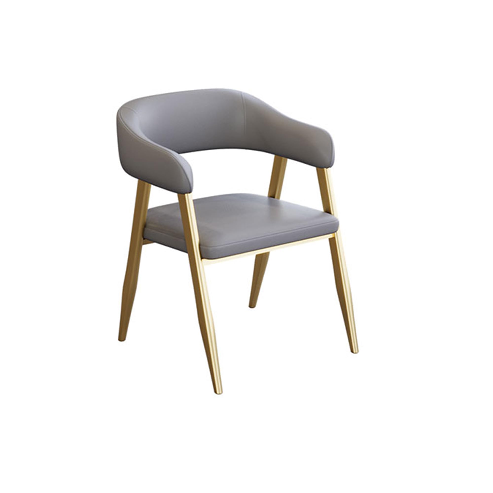 Chaise de salle à manger en cuir de luxe moderne avec pieds en métal chic