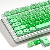 PBT Keycaps, XVX Green Apple Jelly HOA Profile, 132-Key Cute Custom Keycaps (for Mechanical Keyboards with Cherry/Gateron MX Switches)-Apple Green