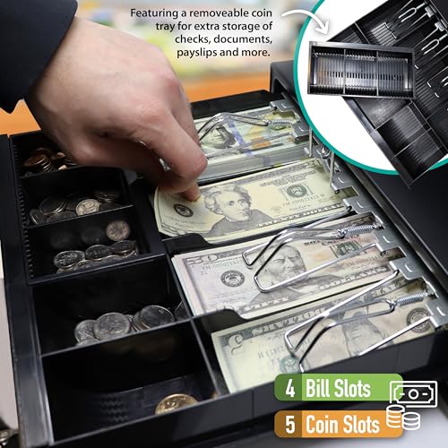 Image of Nadex CR260 Cash Register, Steel Drawer, Fast Printing, User-Friendly Interface, Black