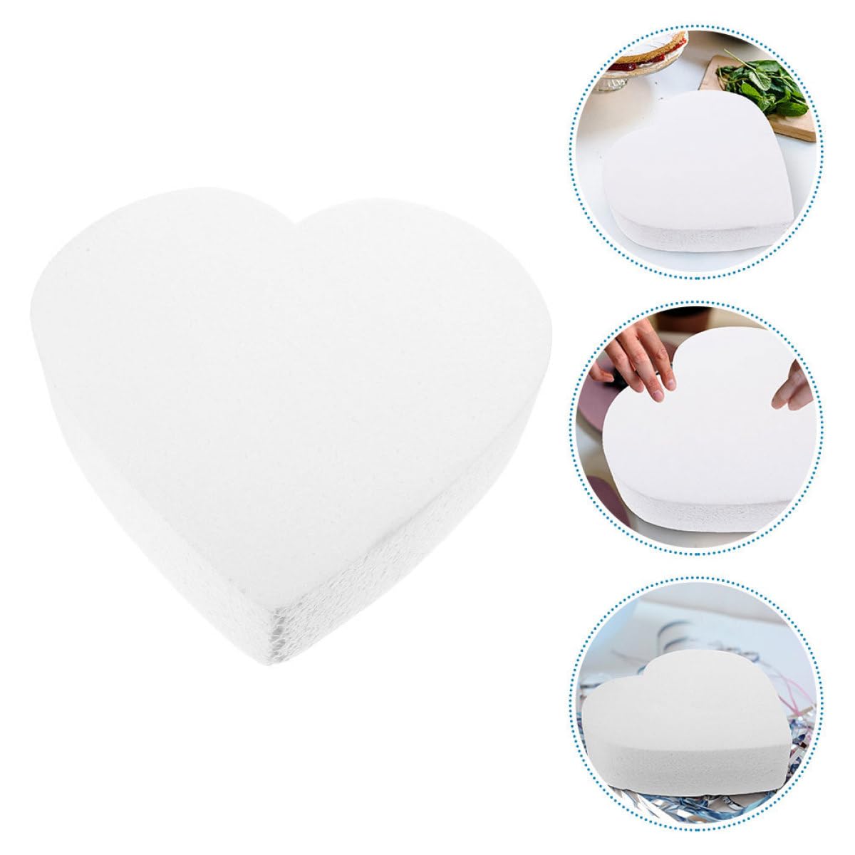 Zerodeko Modèle de Gâteau en Mousse Forme de Cœur Blanc pour Décoration de Mariage, Léger et Créatif, Accessoire pour Présentation de Gâteaux