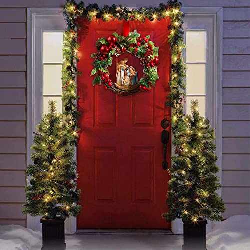 Xmas Wreath For Front Door Christmas Wreath, Wreath For Front Door Front Door Wreath Red Berry Clusters Decor Small Handcrafted Wedding Fall Floral Home Xmas Porch #TOP1