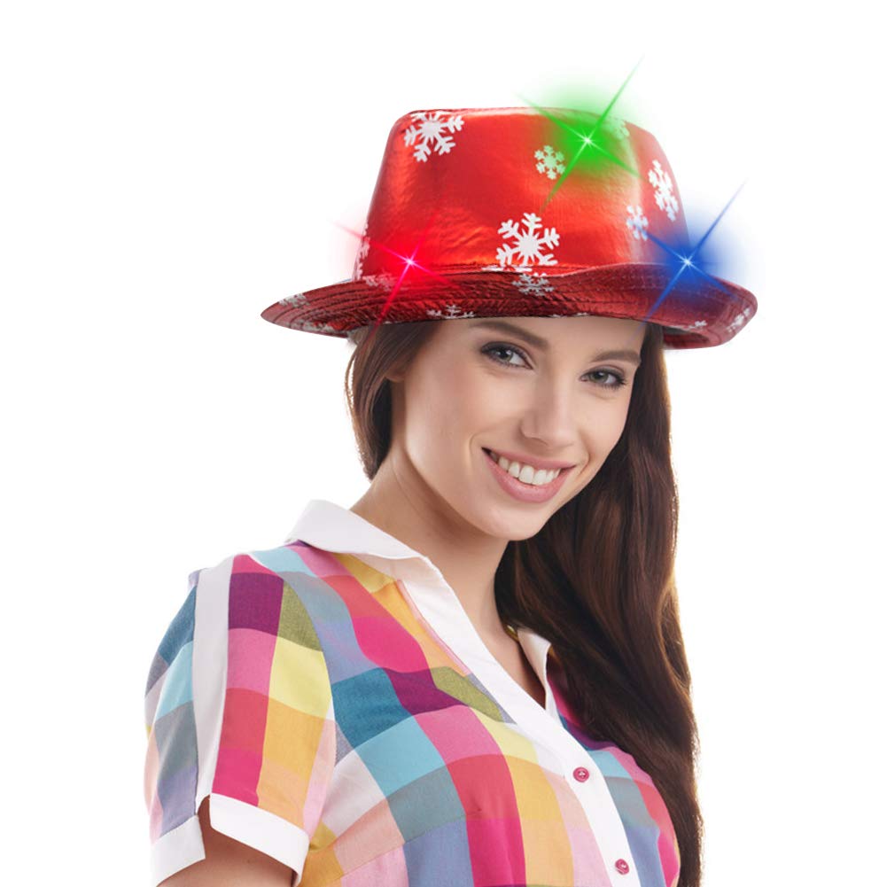 Hat LED Fedora Santa Hat Novelty Hat 