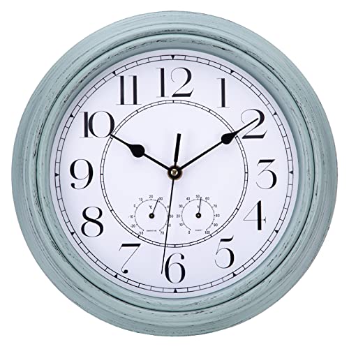 ACCSHINE Reloj de Pared rústico, Funciona con Pilas, de 12 Pulgadas,...