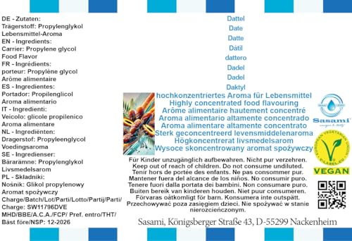 Datte arôme concentré liquide DIY sans ingrédient animal 100ml