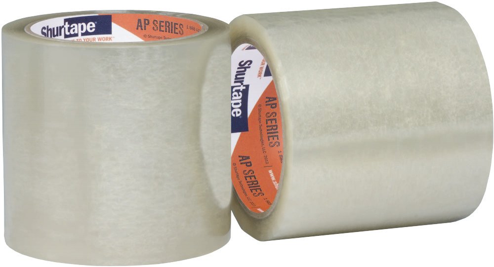 Shurtape AP 15 Shipping and Packaging Tape for Label Protection, Clear, 144mm x 66 Meter Roll, 12-Pack (230969)