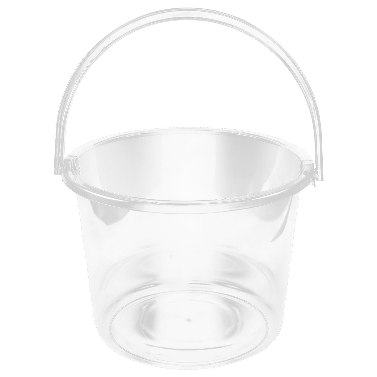 Seau avec Poignée en Plastique Transparent de Grosse Capacité, Réutilisable et Confortable à Porter pour Buanderie et Nettoyage Domestique