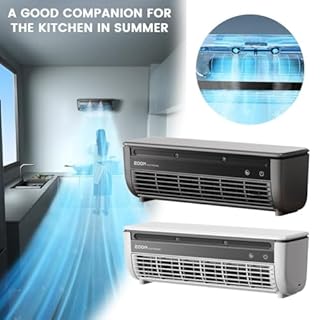 DTREELS Climatiseur mural de cuisine sans perçage, sans conduit, sans fenêtre, chargement sans fil, avec 3 vitesses de refroidissement et de ventilateur, refroidissement instantané en 10 secondes