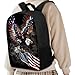 PJHEQOXE Stylish Patriotics Theme Backpack for Men Women,Kids Boys Girls School Backpacks Fits 8-18 Ages,American Flag Bald Eagle Print Travel Business College Shoulder Bag Purse