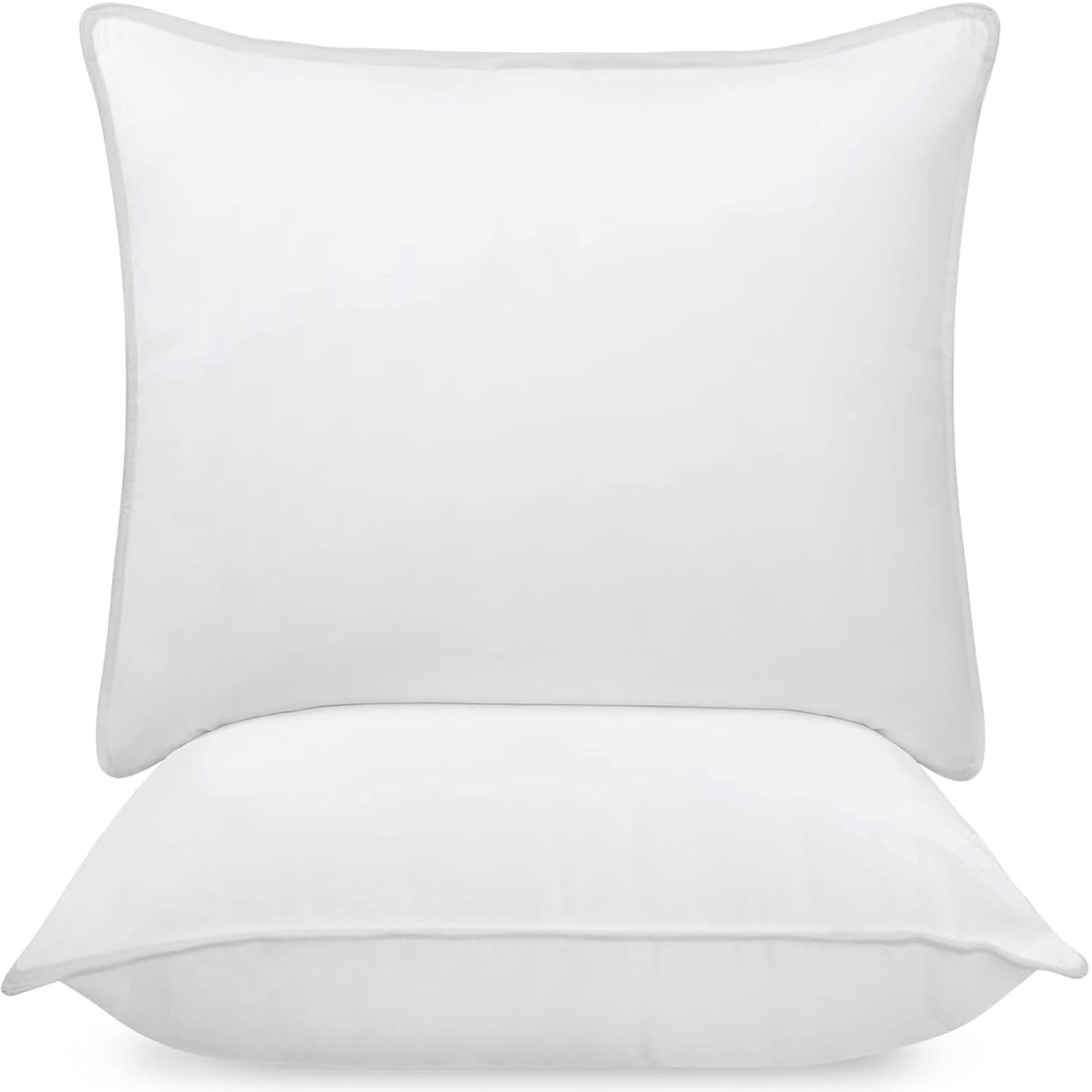 Utopia Bedding Cuscini Letto (Set di 2), 80 x 80 cm Guanciali Letto Coppia, 3D Fibra di Poliestere (Bianco)