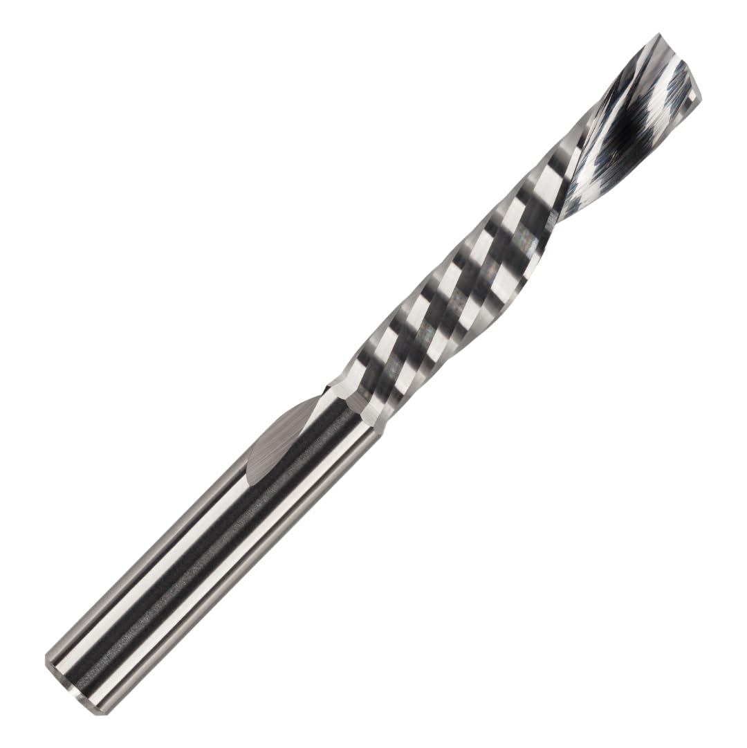 Rennie Tool 1/4" x 28mm Flute x 1/4" Shank Carbide 1F Down Cut Router Bit