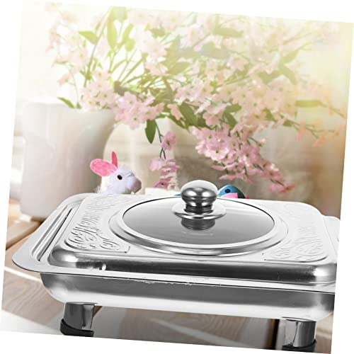 Plateau rectangulaire inox avec couvercle anti-dessèchement - 2