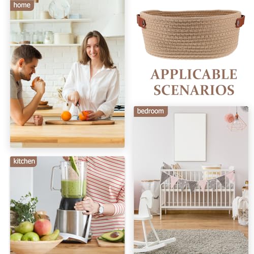 Panier tissé double poignée en coton de qualité supérieure pour maison