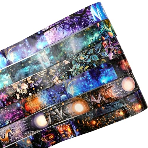 Ruban adhésif Washi pour journal et scrapbooking créatif sur le thème astres et bois