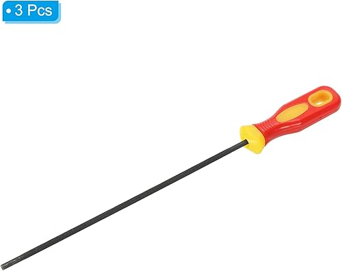 Miniatura 9 de PATIKIL Lima afiladora de cadena de motosierra, paquete de 3 afiladores de sierra de cadena redonda de 316 pulgadas (0.189 in) con mango de plástico