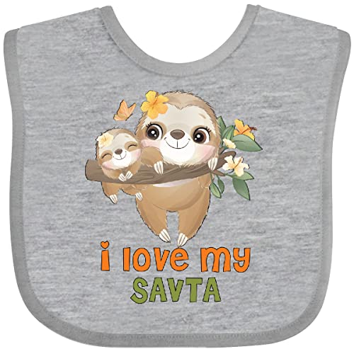 inktastic Sloth I Love My Savta Baby Bib