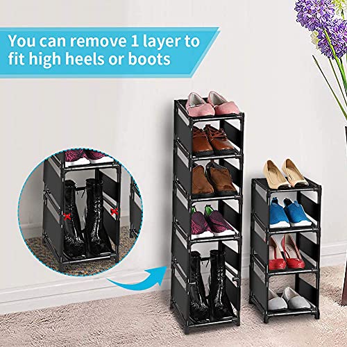 Barsone 10 Tiers Shoe Rack, Vertical Narrow Shoe Rack, 10 Pairs Tall Shoe Rack Organizer For Small Space, Free Standing Shoe Shelf For Closet Entryway Hallway #TOP2