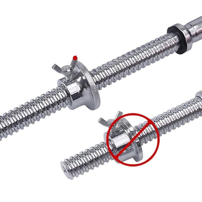 2 Pack Dumbbell Collars Spin Locking Nut with Safety Lock Screw Clamps for 1'' Standard Threaded Dumbbell Handles Weight Bar Hand Weight Set Barbell Adjustable Dumbbells Weight Set