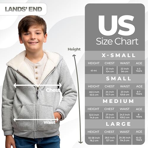 Image of Lands' End Kids Ultra Soft Sherpa Full Zip Hoodie Sweatshirt (XS-L)