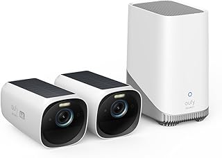 eufy Câmera S330 (eufyCam 3) 2-Cam Kit por anker, Câmera De Segurança Wi-Fi Externa Sem Fio, 4K, Painel Solar, Forever Power, Reconhecimento Facial IA, Armazenamento Local Até 16TB, Sem Taxa Mensal