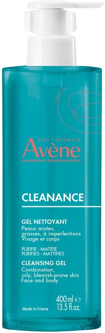 Avène Cleanance Cleansing Gel 400ml, Cleanser for Blemish-Prone Skin, Oily Skin Wash, Mattifying Cleanser, Gentle Gel
