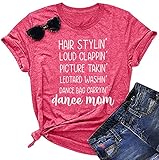 Mama T Shirt Womens Mom Shirt Dance Mom Funny Saying Novelty Shirt Mother Day Cute Graphic Tees Tops (Red, Medium)