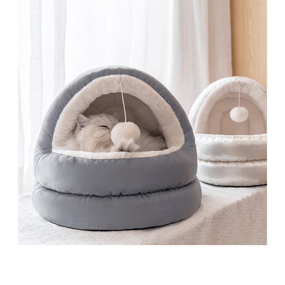 Haustierzelt Iglu-Bett Für Katzen & Kleine Hunde – 36 X 36 X 38 Cm, Mit Abnehmbarem Kissen, Waschbar, Halbgeschlossen