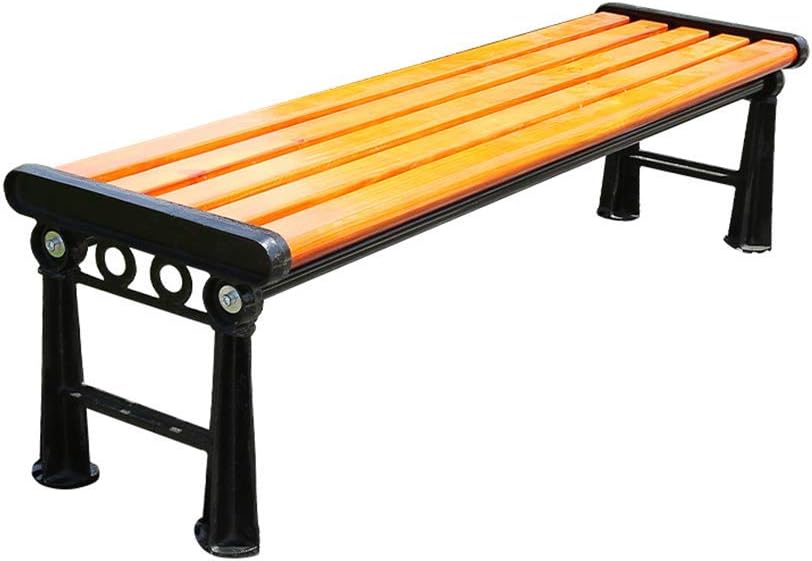 INTOPETAL 3-Seater Wooden Outdoor Garden Bench,Cast Iron Frame Courtyard Patio Bench,Leisure Seat Park Bench With Backrest And Armrests