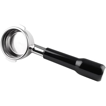 Bottomless Portafilter 58 mm for E61, with Stainless Steel Replacement Filter Basket and ABS Handle