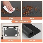 Pet Feeding Mat-Absorbent Pet Placemat for Food and Water Bowl, with Waterproof Rubber Backing, Quick Dry Water Dispenser Mat for Dog and Cat (20"x12", Striped Dark Gray) - Image 4
