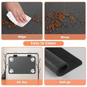 Pet Feeding Mat-Absorbent Pet Placemat for Food and Water Bowl, with Waterproof Rubber Backing, Quick Dry Water Dispenser Mat for Dog and Cat (12"x20", Striped Dark Gray) Pet Feeding Mat-Absorbent Pet Placemat for Food and Water Bowl, with Waterproof Rubber Backing, Quick Dry Water Dispenser Mat for Dog and Cat (12″x20″, Striped Dark Gray)