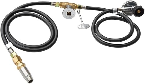 Stanbroil Kit de instalación para fogatas con válvula de llave cromada de 1/2 pulgada para conexión de gas propano, 90K BTU máx