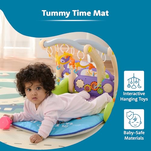 Image of Amazon Brand - Supples 2 in 1 Musical Baby Play Gym with Convertible Walker | Push Walker with Play Piano, Lights, Rattles & Tummy Time Mat for Babies & Toddlers | in The Wild
