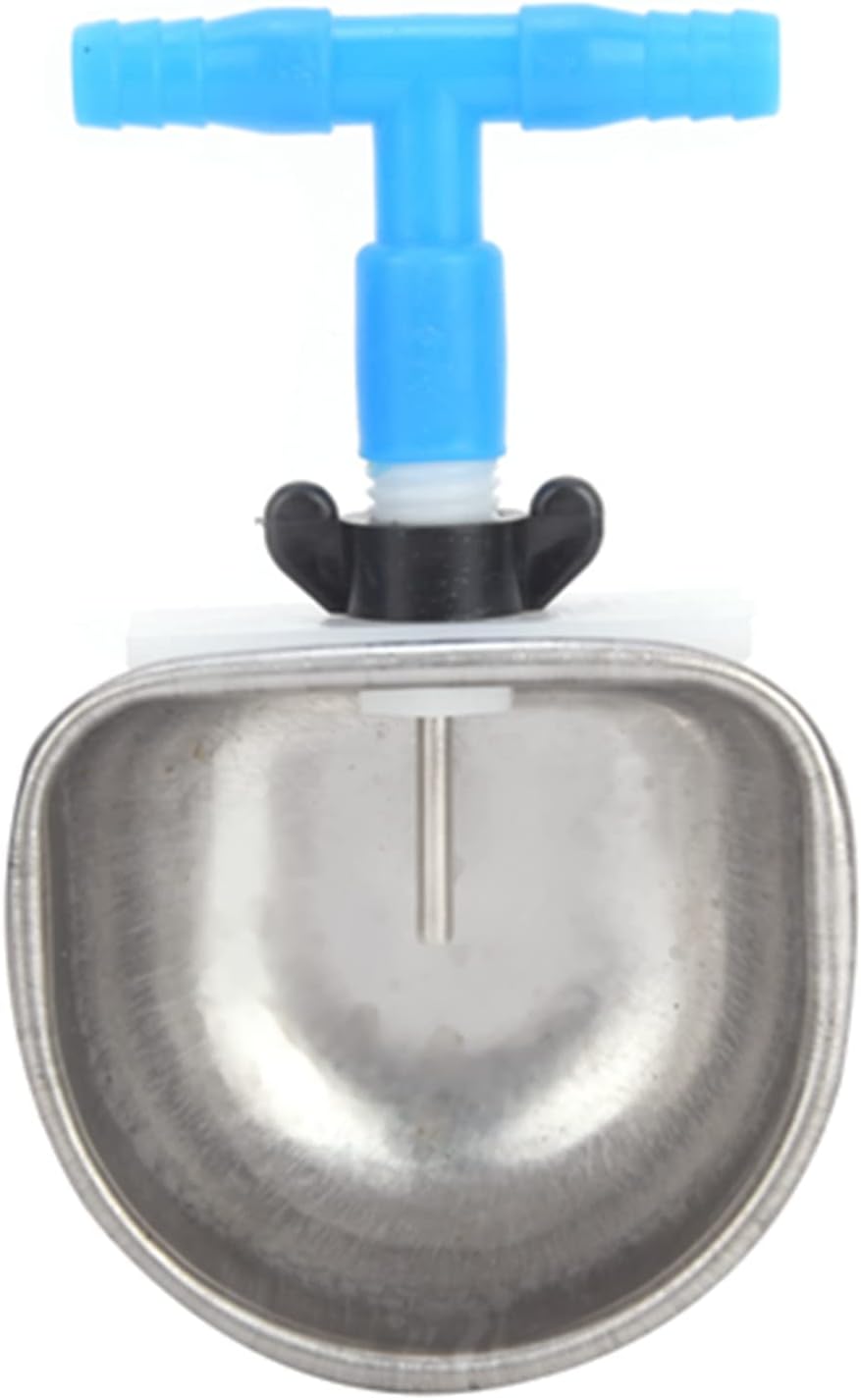 10Pcs Automatic Drinker, Feeder Drinker,Chicken Waterer Stainless Steel Rabbit Drinker Drinking Water Bowl Feeding Accessories for Marten Fox Hens Duck Goose Turkey(Siamese tee)