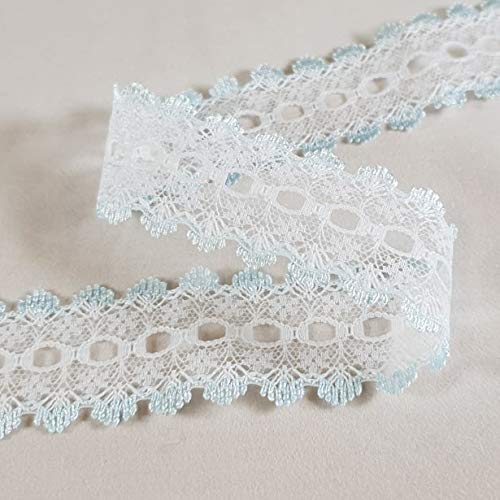 Knitting in Eyelet Lace (White/Blue, 5 metres)