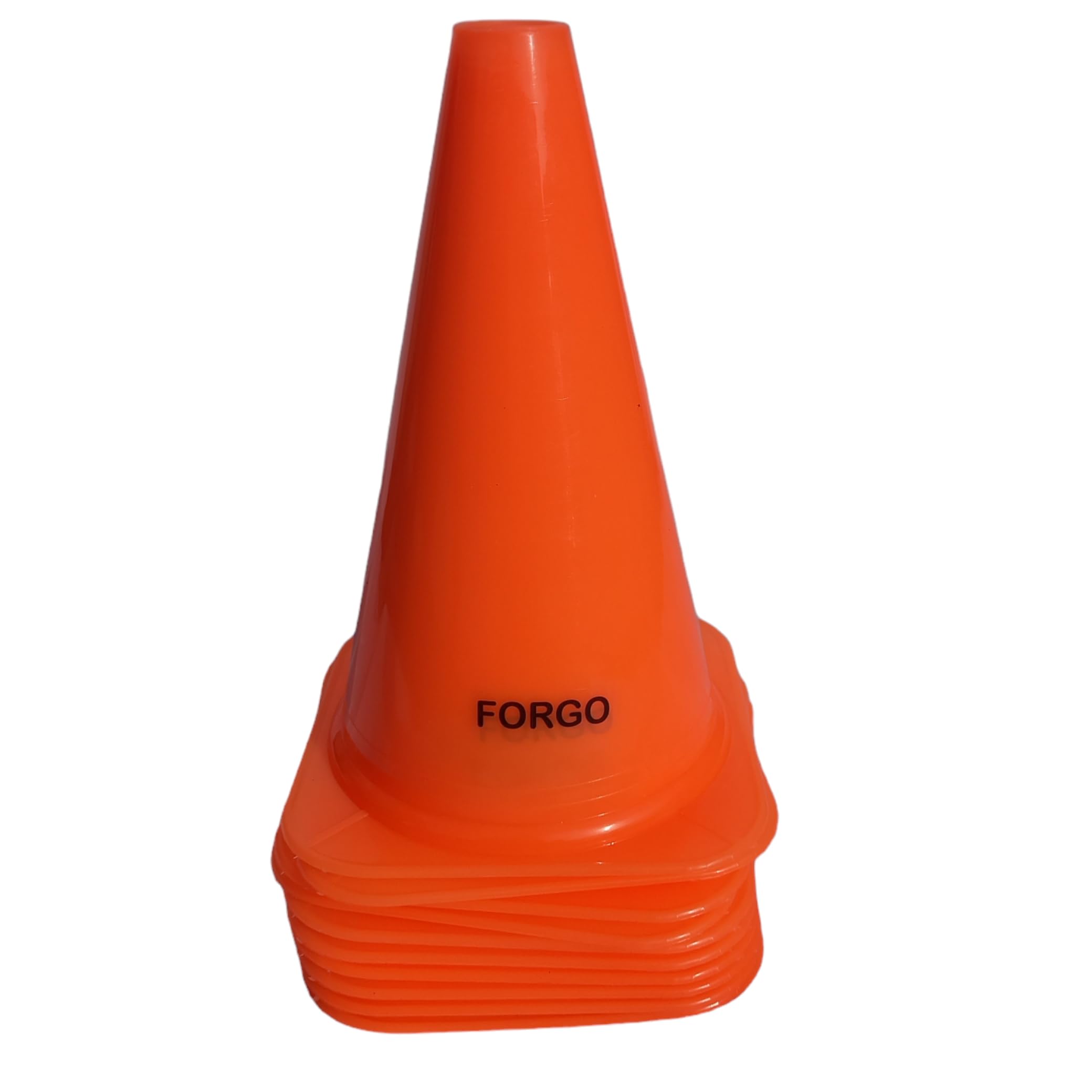 FORGO Agility Training Space Marker Cones Orange Colors (9.0 Inches) Set of 10 1