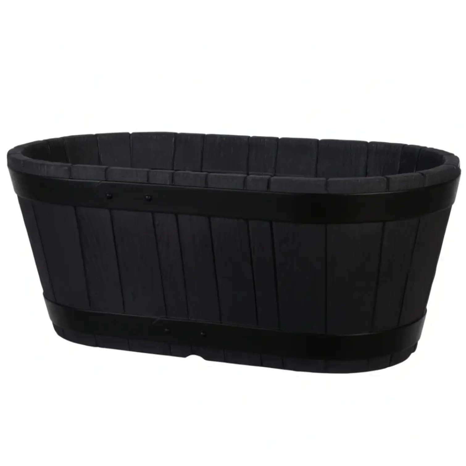 Strata Barrel Planter Trough L: 60.5 X W: 34 X H: 25Cm Cm Oakwood Effect