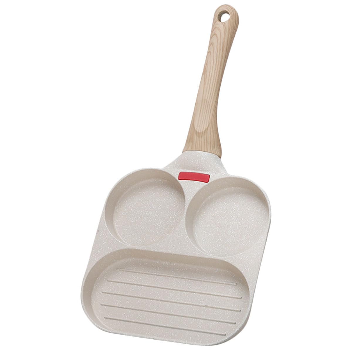 FUOYLOO Padella Rivestimento Antiaderente Effetto Termico Ottimale Beige per Frittata Multifunzione in Lega di Alluminio per Cucina Domestica e Ristorante