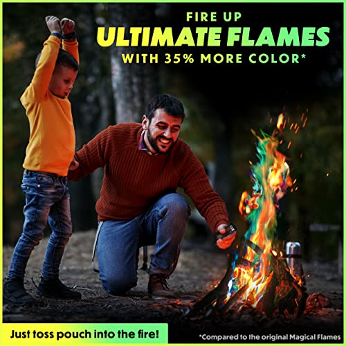 Magical Flames Ultimate Fire Color Changing Packets Fire Pit - Pack Of 12 Colorful Fire Packs - Campfire And Fire Pit Accessories For Outside - Magic Colored Flame For Camping, Bonfire, Outdoors #TOP1