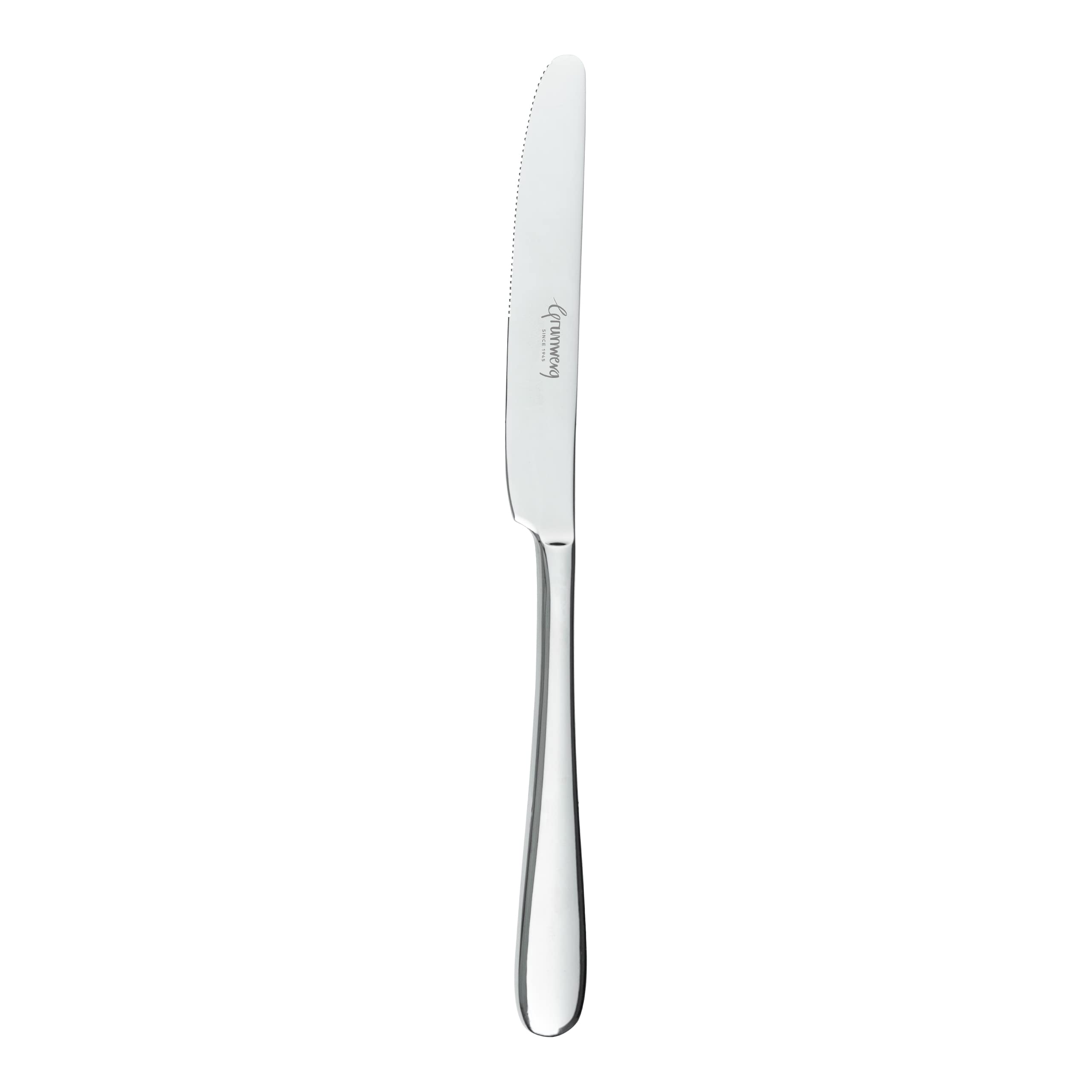 Grunwerg Clarence Table Knives TAKCLR, 18/10 Stainless Steel, Set of 12, Silver, 24cm