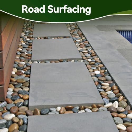 Image of Pulovin 40 lbs River Rocks for Landscaping, Plants, 3-4 Inch Polished Rocks | Decorative Garden Rocks Outdoor Landscaping, Large Polished Natural Stone for Walkways, Yard, Vases, Crafts