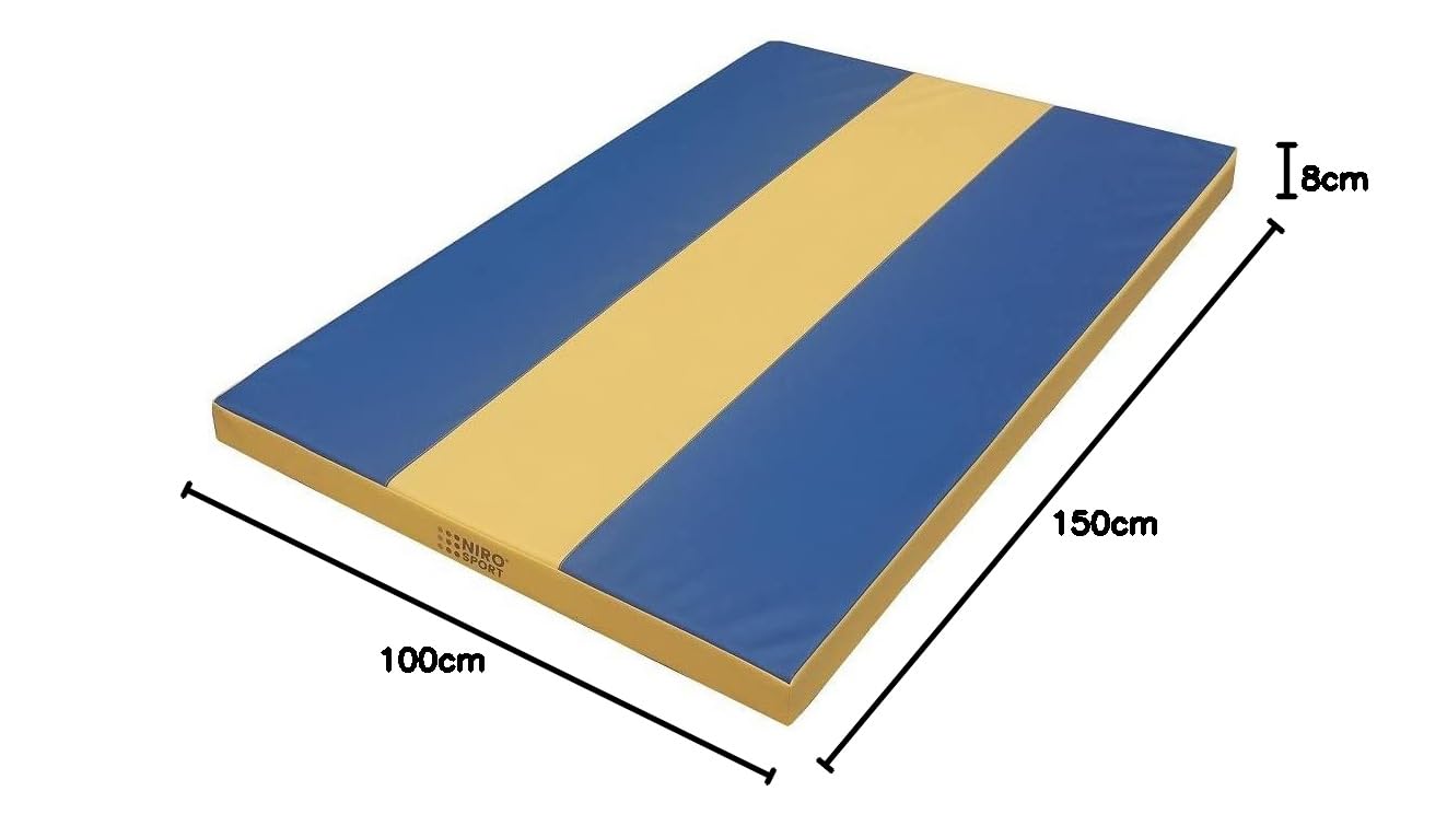 Niro Sport Colchoneta Deportiva 200x150x100x8 cm Azul Amarillo Resistente al Agua