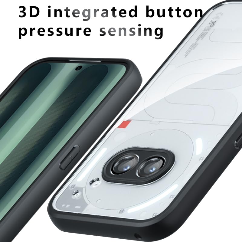 Image of REALCASE Clear Armor Case for Nothing Phone 2A / 2A Plus | Hard PC Back & Soft TPU Bumper Shockproof Protective Slim Fit Thin Cover for 5G (Black+Clear)