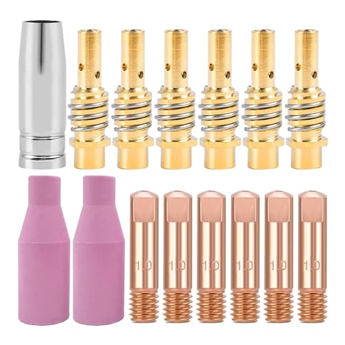 kobeIeen Nozzles Tips Holder Welding Accessories, MB15 Welding Tips 1.0mm Torch Holder Difuser Shielding Cup