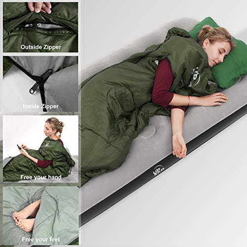 UPSKR Envelope Sleeping Bag with Compression Sack, Lightweight and