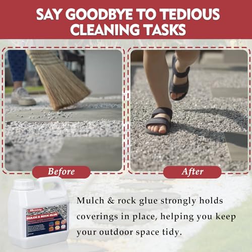 Colle à Gravier 1L - Liant Pour Galets, Paillage - Non Toxique, Prêt à L'emploi - Extérieur