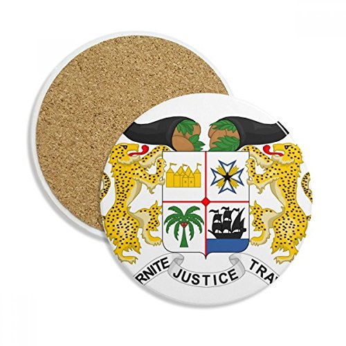 DIYthinker Bénin Emblème National Pays Pierre Boisson Céramique sous-Verres pour la Tasse Coupe 2pcs Cadeaux Multicolor