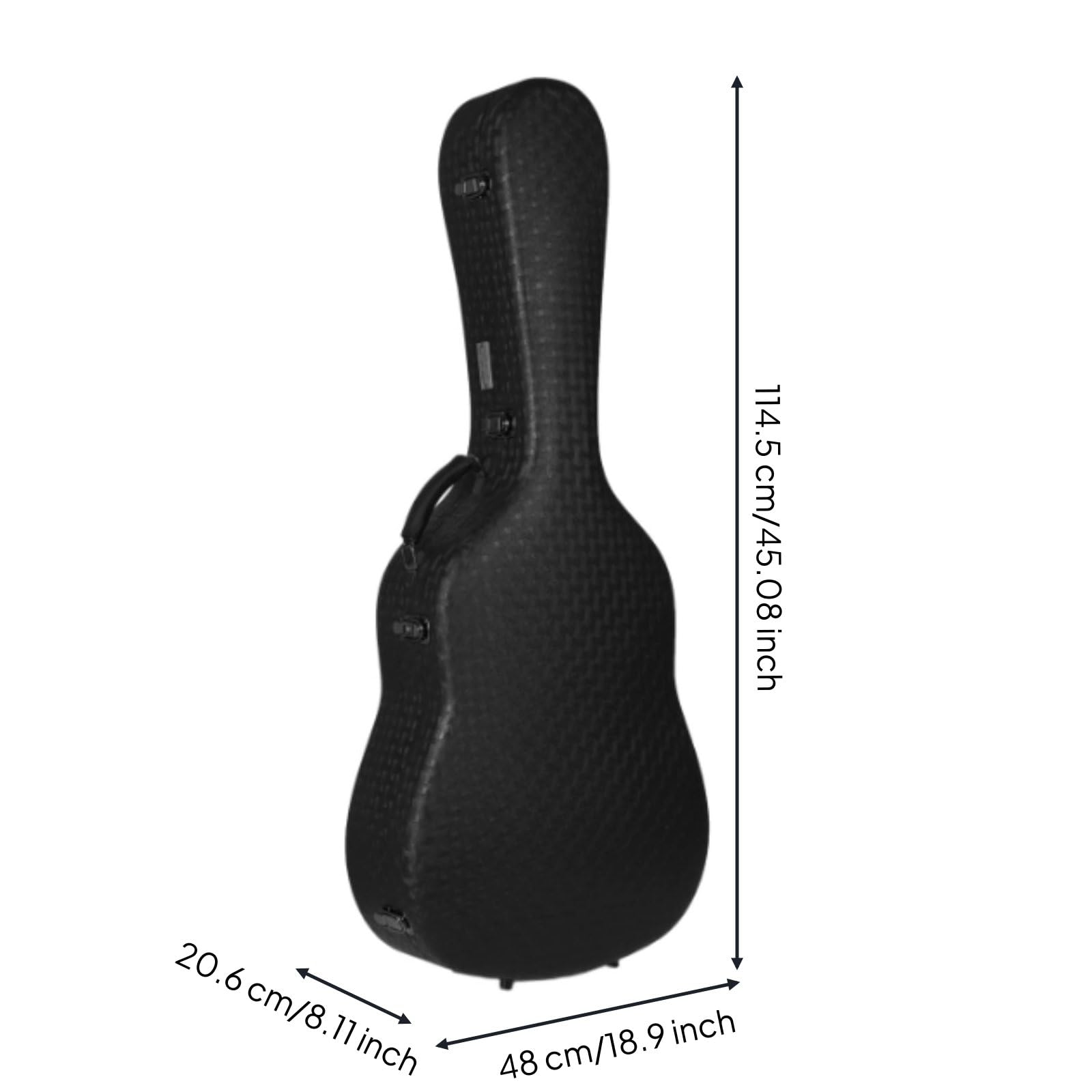 Estuche Acústico Estuche Funda Maletín Caja Protectora con Concha Estructural y Forro Aterciopelado Compartimento para Púas y Cables Adecuado para Transporte Diario Aeropuerto Estudio