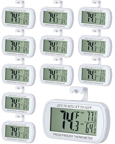 Thermomètre de réfrigérateur numérique congélateur étanche lot 12 écran LCD Frienda